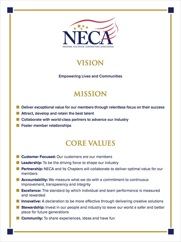 vision mission core values